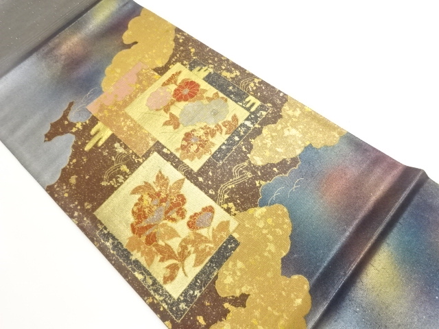 JAPANESE FUKURO OBI / KINSAI / SHELL INLAY / SHIKISHI PATTERN
